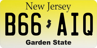 NJ license plate B66AIQ