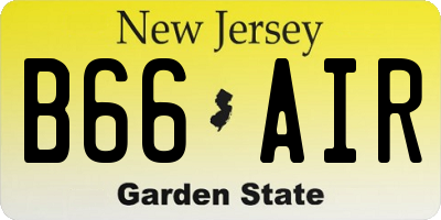 NJ license plate B66AIR