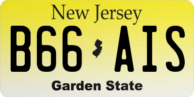 NJ license plate B66AIS
