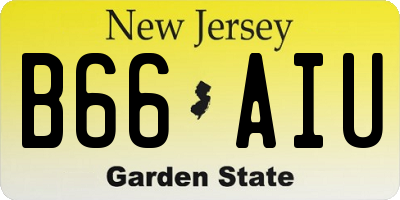 NJ license plate B66AIU