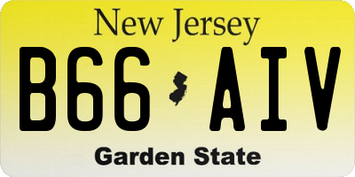 NJ license plate B66AIV