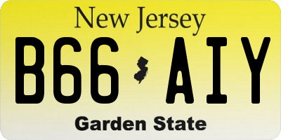NJ license plate B66AIY