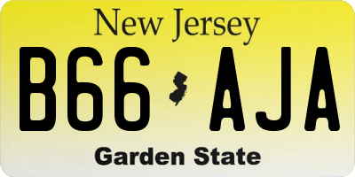 NJ license plate B66AJA