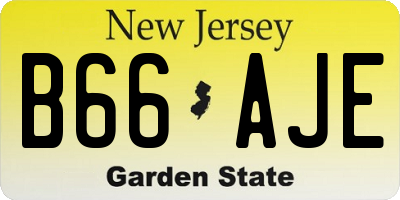 NJ license plate B66AJE