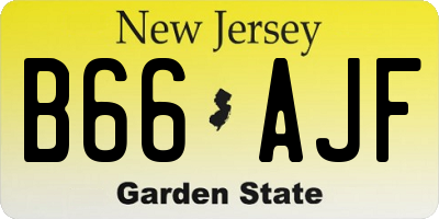 NJ license plate B66AJF