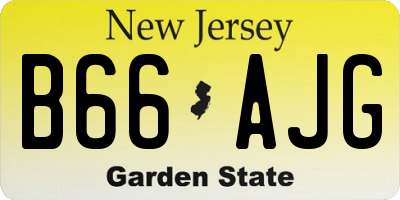 NJ license plate B66AJG