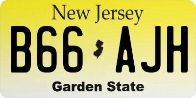 NJ license plate B66AJH