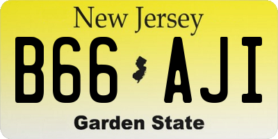 NJ license plate B66AJI
