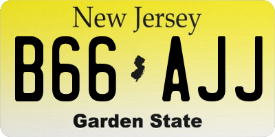 NJ license plate B66AJJ