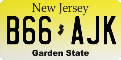 NJ license plate B66AJK