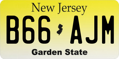 NJ license plate B66AJM