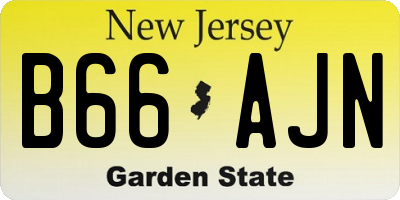 NJ license plate B66AJN