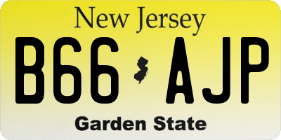 NJ license plate B66AJP