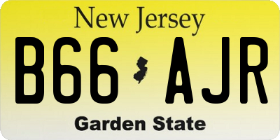 NJ license plate B66AJR