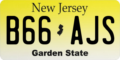 NJ license plate B66AJS