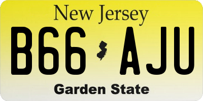 NJ license plate B66AJU