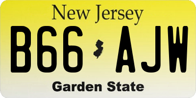 NJ license plate B66AJW