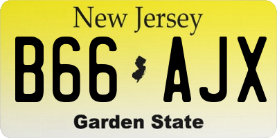 NJ license plate B66AJX