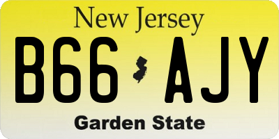 NJ license plate B66AJY