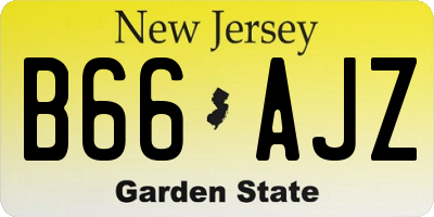 NJ license plate B66AJZ