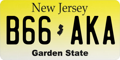 NJ license plate B66AKA