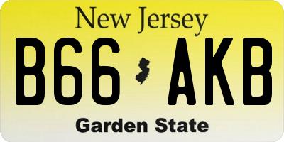 NJ license plate B66AKB