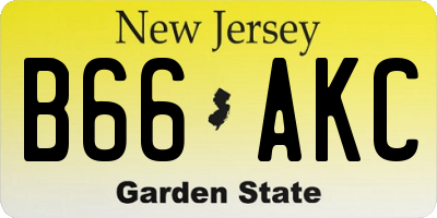 NJ license plate B66AKC
