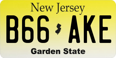 NJ license plate B66AKE