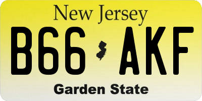 NJ license plate B66AKF