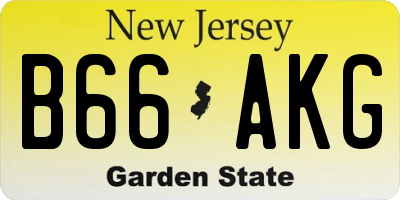 NJ license plate B66AKG