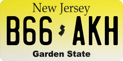 NJ license plate B66AKH