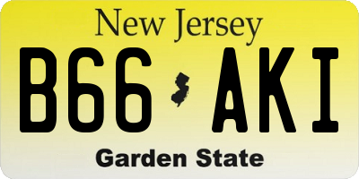 NJ license plate B66AKI