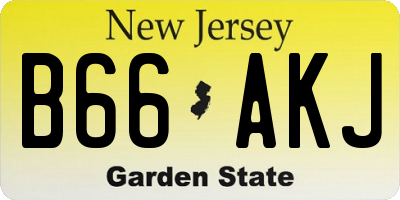 NJ license plate B66AKJ