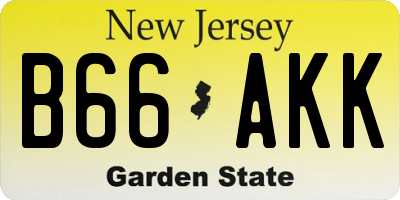 NJ license plate B66AKK