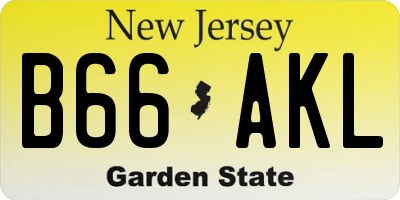 NJ license plate B66AKL