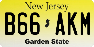 NJ license plate B66AKM