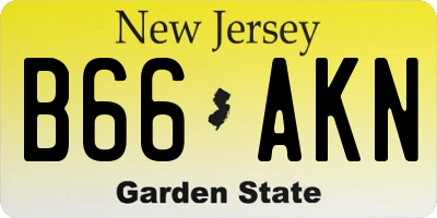NJ license plate B66AKN