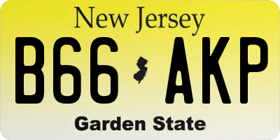 NJ license plate B66AKP