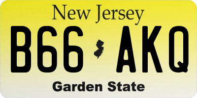 NJ license plate B66AKQ
