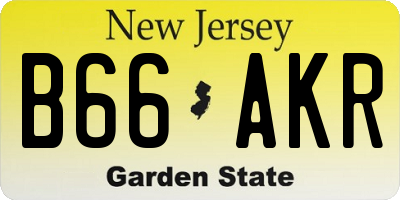 NJ license plate B66AKR