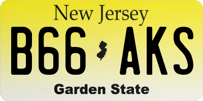 NJ license plate B66AKS