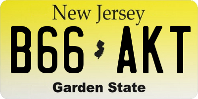 NJ license plate B66AKT