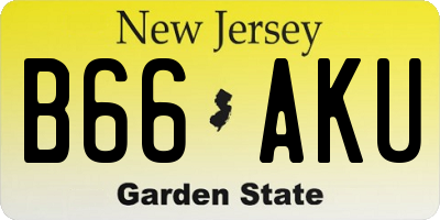 NJ license plate B66AKU