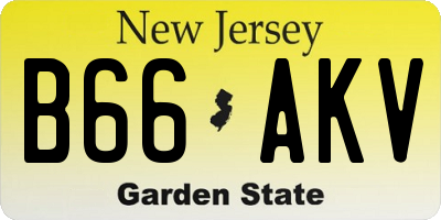 NJ license plate B66AKV