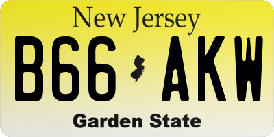 NJ license plate B66AKW