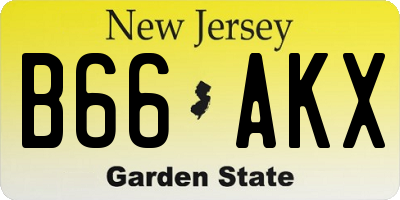 NJ license plate B66AKX
