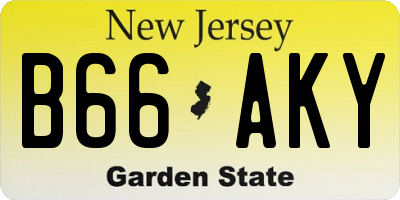 NJ license plate B66AKY