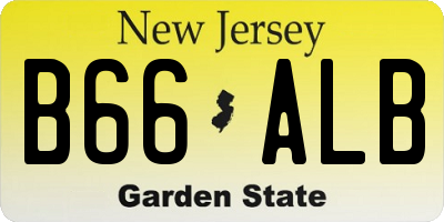 NJ license plate B66ALB