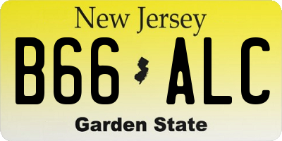 NJ license plate B66ALC