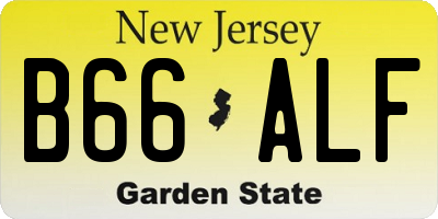 NJ license plate B66ALF